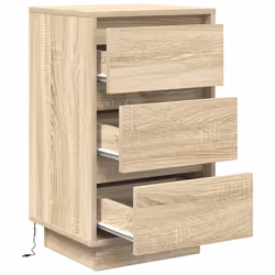 VidaXL 861303 nightstand/bedside table 3 drawer(s) Oak - Additional view 6