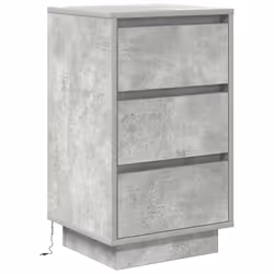 vidaXL Bedside Cabinets with LED LightsÂ 2 pcs Black 38x34x50 cm bedside table - concrete grey, 38 x 34 x 65 cm/ 1 pcs - Additional view 2