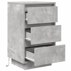 vidaXL Bedside Cabinets with LED LightsÂ 2 pcs Black 38x34x50 cm bedside table - concrete grey, 38 x 34 x 65 cm/ 1 pcs - Additional view 5