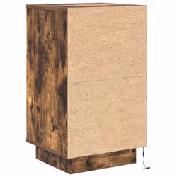 vidaXL Bedside Cabinets with LED LightsÂ 2 pcs Black 38x34x50 cm bedside table - smoked oak, 38 x 34 x 65 cm/ 1 pcs - Additional view 8