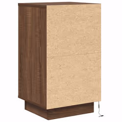 vidaXL Bedside Cabinets with LED LightsÂ 2 pcs Black 38x34x50 cm bedside table - brown oak, 38 x 34 x 65 cm/ 1 pcs - Additional view 8