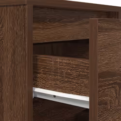 vidaXL Bedside Cabinets with LED LightsÂ 2 pcs Black 38x34x50 cm bedside table - brown oak, 38 x 34 x 65 cm/ 1 pcs - Additional view 9