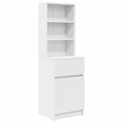 vidaXL Bedside Cabinet Grey Sonoma 39x35x125 cm Engineered Wood bedside table - white