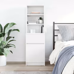 vidaXL Bedside Cabinet Grey Sonoma 39x35x125 cm Engineered Wood bedside table - white