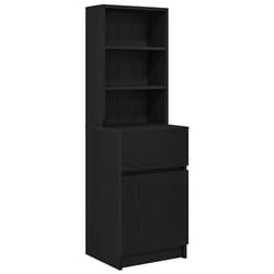 vidaXL Bedside Cabinet Grey Sonoma 39x35x125 cm Engineered Wood bedside table - black
