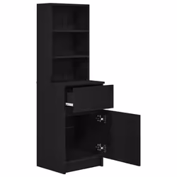 vidaXL Bedside Cabinet Grey Sonoma 39x35x125 cm Engineered Wood bedside table - black - Additional view 4