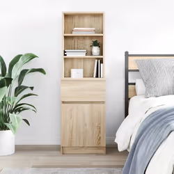 vidaXL Bedside Cabinet Grey Sonoma 39x35x125 cm Engineered Wood bedside table - sonoma oak