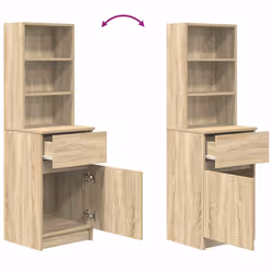 vidaXL Bedside Cabinet Grey Sonoma 39x35x125 cm Engineered Wood bedside table - sonoma oak - Additional view 8