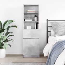 vidaXL Bedside Cabinet Grey Sonoma 39x35x125 cm Engineered Wood bedside table - concrete grey