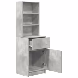 vidaXL Bedside Cabinet Grey Sonoma 39x35x125 cm Engineered Wood bedside table - concrete grey - Additional view 4
