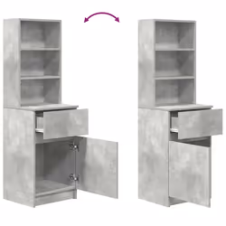 vidaXL Bedside Cabinet Grey Sonoma 39x35x125 cm Engineered Wood bedside table - concrete grey - Additional view 8