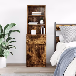 vidaXL Bedside Cabinet Grey Sonoma 39x35x125 cm Engineered Wood bedside table - smoked oak