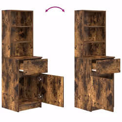 vidaXL Bedside Cabinet Grey Sonoma 39x35x125 cm Engineered Wood bedside table - smoked oak - Additional view 8