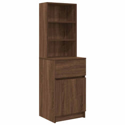 vidaXL Bedside Cabinet Grey Sonoma 39x35x125 cm Engineered Wood bedside table - brown oak