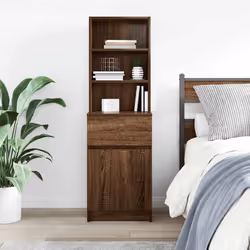 vidaXL Bedside Cabinet Grey Sonoma 39x35x125 cm Engineered Wood bedside table - brown oak