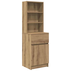 vidaXL Bedside Cabinet Grey Sonoma 39x35x125 cm Engineered Wood bedside table - artisan oak