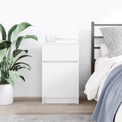 vidaXL Bedside Cabinet Grey Sonoma 39x35x65 cm Engineered Wood bedside table - white, 1 pcs