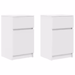 vidaXL Bedside Cabinet Grey Sonoma 39x35x65 cm Engineered Wood bedside table - white, 2 pcs