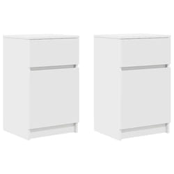 vidaXL Bedside Cabinet Grey Sonoma 39x35x65 cm Engineered Wood bedside table - white, 2 pcs