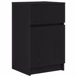 vidaXL Bedside Cabinet Grey Sonoma 39x35x65 cm Engineered Wood bedside table - black, 2 pcs - Additional view 4