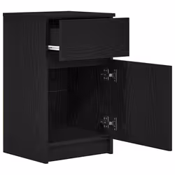vidaXL Bedside Cabinet Grey Sonoma 39x35x65 cm Engineered Wood bedside table - black, 2 pcs - Additional view 5