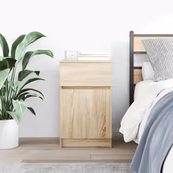 vidaXL Bedside Cabinet Grey Sonoma 39x35x65 cm Engineered Wood bedside table - sonoma oak, 1 pcs