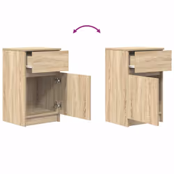vidaXL Bedside Cabinet Grey Sonoma 39x35x65 cm Engineered Wood bedside table - sonoma oak, 1 pcs - Additional view 8