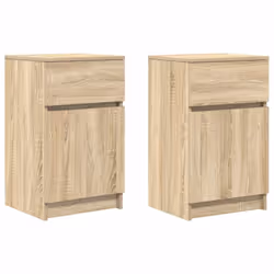 vidaXL Bedside Cabinet Grey Sonoma 39x35x65 cm Engineered Wood bedside table - sonoma oak, 2 pcs