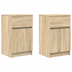 vidaXL Bedside Cabinet Grey Sonoma 39x35x65 cm Engineered Wood bedside table - sonoma oak, 2 pcs