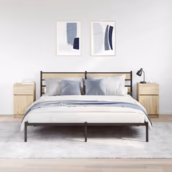 vidaXL Bedside Cabinet Grey Sonoma 39x35x65 cm Engineered Wood bedside table - sonoma oak, 2 pcs