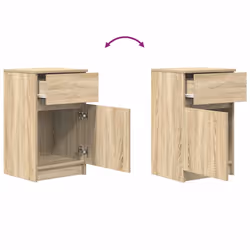 vidaXL Bedside Cabinet Grey Sonoma 39x35x65 cm Engineered Wood bedside table - sonoma oak, 2 pcs - Additional view 9