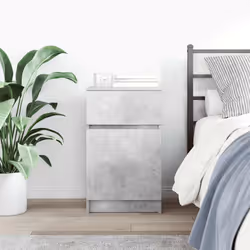 vidaXL Bedside Cabinet Grey Sonoma 39x35x65 cm Engineered Wood bedside table - concrete grey, 1 pcs