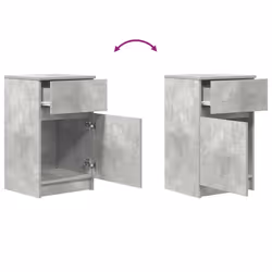 vidaXL Bedside Cabinet Grey Sonoma 39x35x65 cm Engineered Wood bedside table - concrete grey, 1 pcs - Additional view 8