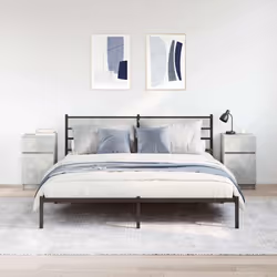 vidaXL Bedside Cabinet Grey Sonoma 39x35x65 cm Engineered Wood bedside table - concrete grey, 2 pcs - Additional view 2
