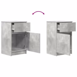 vidaXL Bedside Cabinet Grey Sonoma 39x35x65 cm Engineered Wood bedside table - concrete grey, 2 pcs - Additional view 9