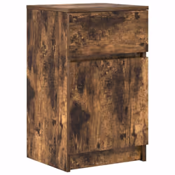 vidaXL Bedside Cabinet Grey Sonoma 39x35x65 cm Engineered Wood bedside table - smoked oak, 2 pcs - Additional view 4