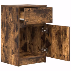 vidaXL Bedside Cabinet Grey Sonoma 39x35x65 cm Engineered Wood bedside table - smoked oak, 2 pcs - Additional view 5