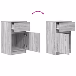 vidaXL Bedside Cabinet Grey Sonoma 39x35x65 cm Engineered Wood bedside table - grey sonoma, 1 pcs - Additional view 8