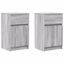 vidaXL Bedside Cabinet Grey Sonoma 39x35x65 cm Engineered Wood bedside table - grey sonoma, 2 pcs