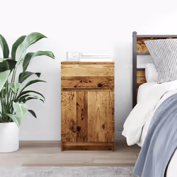 vidaXL Bedside Cabinet Grey Sonoma 39x35x65 cm Engineered Wood bedside table - old wood, 1 pcs
