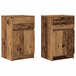 vidaXL Bedside Cabinet Grey Sonoma 39x35x65 cm Engineered Wood bedside table - old wood, 2 pcs