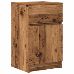 vidaXL Bedside Cabinet Grey Sonoma 39x35x65 cm Engineered Wood bedside table - old wood, 2 pcs - Additional view 4