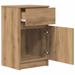 vidaXL Bedside Cabinet Grey Sonoma 39x35x65 cm Engineered Wood bedside table - artisan oak, 1 pcs - Additional view 4