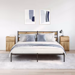 vidaXL Bedside Cabinet Grey Sonoma 39x35x65 cm Engineered Wood bedside table - artisan oak, 2 pcs - Additional view 2