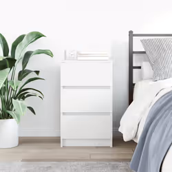 vidaXL Bedside Cabinet with 3 Drawers White 39x35x65 cm bedside table - Additional view 2