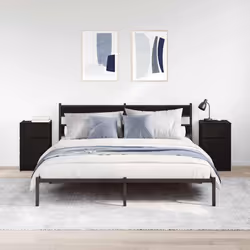 vidaXL Bedside Cabinets with 3 Drawers 2 pcs Black 39x35x65 cm bedside table - Additional view 2