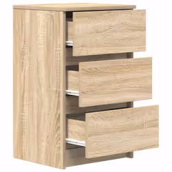 vidaXL Bedside Cabinet with 3 Drawers Sonoma Oak 39x35x65 cm bedside table - Additional view 4