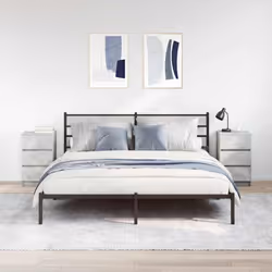 vidaXL Bedside Cabinets with 3 Drawers 2 pcs Concrete Grey 39x35x65 cm - Additional view 2