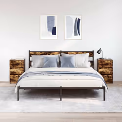 vidaXL Bedside Cabinets with 3 Drawers 2 pcs Smoked Oak 39x35x65 cm - Additional view 2