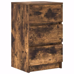 vidaXL Bedside Cabinets with 3 Drawers 2 pcs Smoked Oak 39x35x65 cm - Additional view 4